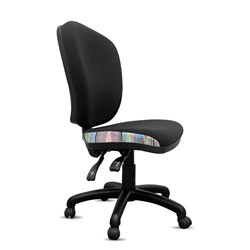 K2 Orange Dust Alice Medium Back Chair Black Rock Fabric Seat