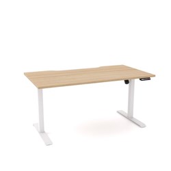 OLG QuickStand Height Adjustable Desk 1500W x 800D x 720-1200mmH Oak/White