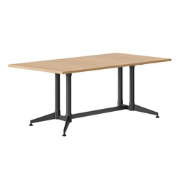 Rapidline Typhoon Meeting Table 1800W x 750D x 750mmH Oak Top All Black Frame