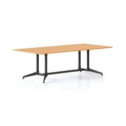 Rapidline Typhoon Meeting Table 2400W x 1200D x 750mmH Beech Top All Black Frame