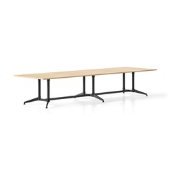 Rapidline Typhoon Meeting Table 4000W x 1200D x 750mmH Oak Top All Black Frame