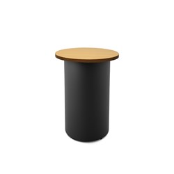 Rapidline Drum Round High Bar Table 600D x 1050mmH Beech Top Black Base