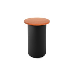 Rapidline Drum Round High Bar Table 600D x 1050mmH Cherry Top Black Base