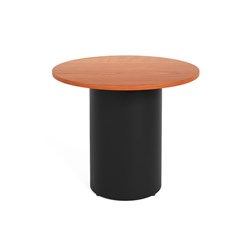 Rapidline Drum Round Meeting Table 900D x 730mmH Cherry Top Black Base