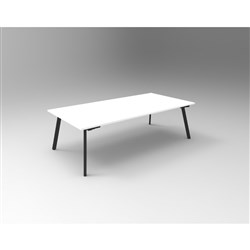 Rapidline Eternity Meeting Table 2100W x 750D x 730mmH White Top Black Base