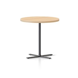 Rapidline Kolo Round Side Table 600D x 587mmH Oak Top Black Base