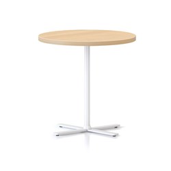 Rapidline Kolo Round Side Table 600D x 587mmH Oak Top White Base