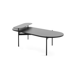 Rapidline Nido Oval Coffee Table 1200W x 681D x 635mmH Black Top Black Base