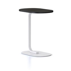 Rapidline Selene Oval Side Table 550W x 340D x 600mmH Black Top White Base