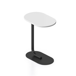 Rapidline Selene Oval Side Table 550W x 340D x 600mmH White Top Black Base