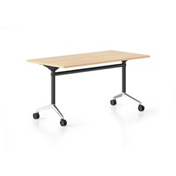 Rapidline Typhoon Flip Top Table 2100W x 750D x 750mmH Oak Top Black Frame