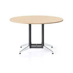 Rapidline Typhoon Round Meeting Table 1500D x 750mmH Oak Top Black Base