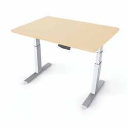 Sylex Arise Basix 3 Stage Rectangle Desk 1500W x 750D x 620-1230mmH White/Snow Maple