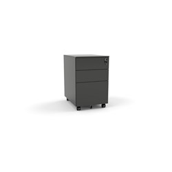 OLG Agile Mobile Pedestal 2 Drawer 1 File 390W x 450D x 600mmH Black