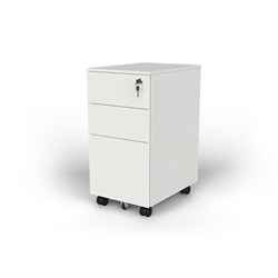 OLG Agile Slimline Mobile Pedestal 2 Drawer 1 File 300W x 450D x 600mmH White