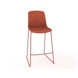 OLG Vista Rise Barstool With Rust Steel Frame Rust Upholstered Seat And Back
