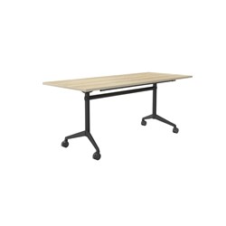 OLG Modulus Flip Table 1800W x 750D x 720mmH All Black Frame New Oak Top