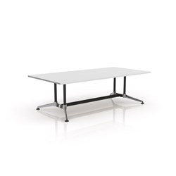 OLG Modulus Meeting Table Twin Post Collar Leg 1800W x 1200D x 720mmH White Top Black Frame