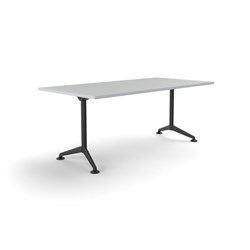 OLG Modulas Meeting Table Fixed Leg 2100Wx900Dx720mmH White Top All Black Frame