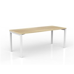 OLG Axis Straight Desk 1800W x 750D x 715mmH White Frame New Oak Top