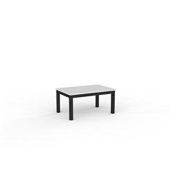 OLG Axis Coffee Table 900W x 600D x 450mmH Black Frame White Top