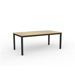 OLG Axis Meeting Table 1800W x 900D x 715mmH Black Frame New Oak Top