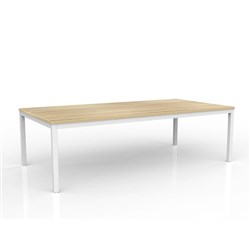 OLG Axis Meeting Table 2400W x 1200D x 715mmH White Frame New Oak Top