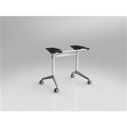 OLG Modulus Flip Table Frame Only To Suit Tops 900-1300W x 600-900mmD White Chrome Feet