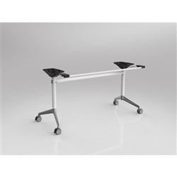 OLG Modulus Flip Table Frame Only To Suit Tops 1500-1900W x 600-900mmD White Chrome Feet