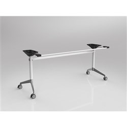 OLG Modulus Flip Table Frame Only To Suit Tops 1800-2200W x 600-900mmD White Chrome Feet