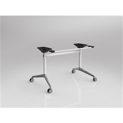 OLG Modulus Flip Table Frame Only To Suit Tops 1200-1600W x 800-1050mmD White Chrome Feet