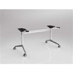 OLG Modulus Flip Table Frame Only To Suit Tops 1500-1900W x 800-1050mmD White Chrome Feet