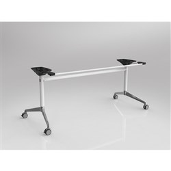 OLG Modulus Flip Table Frame Only To Suit Tops 1800-2200W x 800-1050mmD White Chrome Feet