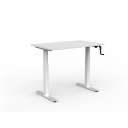 OLG Agile Winder Adjustable Single Sided Desk 1200W x 750D x 680-1130mmH White/White