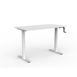 OLG Agile Winder Adjustable Single Sided Desk 1500W x 750D x 680-1130mmH White/White