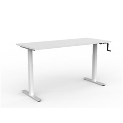 OLG Agile Winder Adjustable Single Sided Desk 1800W x 750D x 680-1130mmH White/White