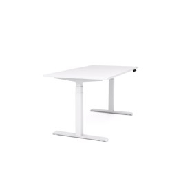 OLG Agile Motion Height Adjustable Single Sided Desk 1200Wx635-1295mmH White/White