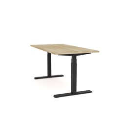 OLG Agile Motion Height Adjustable Single Sided Desk 1200Wx635-1295mmH Blk/New Oak