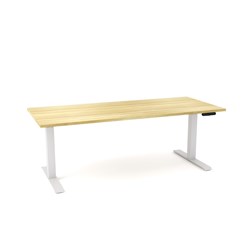 OLG Agile Motion Height Adjustable Single Sided Desk 1500Wx635-1295mmH Wht/New Oak