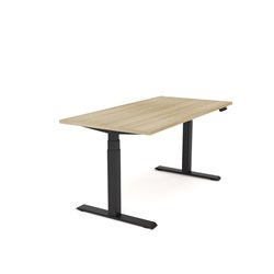 OLG Agile Motion Height Adjustable Single Sided Desk 1500Wx635-1295mmH Blk/New Oak