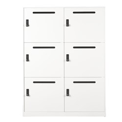 Steelco Mail Slot Locker 6 Door Slim Edge 900W x 400D x 1200mmH White