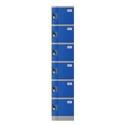 Steelco ABS Plastic Locker 6 Door 380W x 500D x 1940mmH Assorted Colours