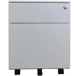 Steelco Trimline Mini Mobile Pedestal 1 Drawer 1 File 390W x 500D x 490mmH White