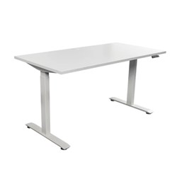 Steelco Height Adjustable Desk 1500W x 750D x 700-1200mmH White Top White Frame