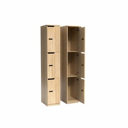 OLG Knox Locker 3 Door 305W x 455D x 1805mmH New Oak Ravine