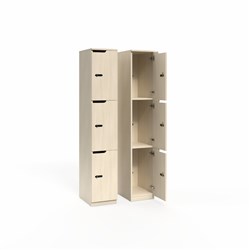 OLG Knox Locker 3 Door 305W x 455D x 1805mmH Nordic Maple
