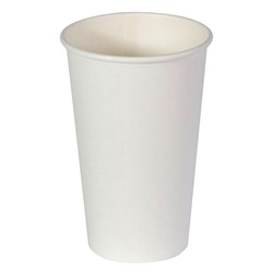 Capri Single Wall Paper Coffee Cups 473ml 16oz White Carton Of 1000