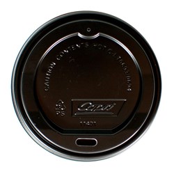 Capri Hot Paper Cup Plastic Lid For 12oz Hot Paper Cups 90mm Rim Black Carton Of 1000