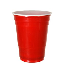Capri Plastic Cup High Impact Polystyrene 540ml Party Beer Pong Red Carton Of 240
