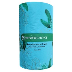 Envirochoice Recycled Paper Hand Towel Roll 180mm x 80 Metres White
